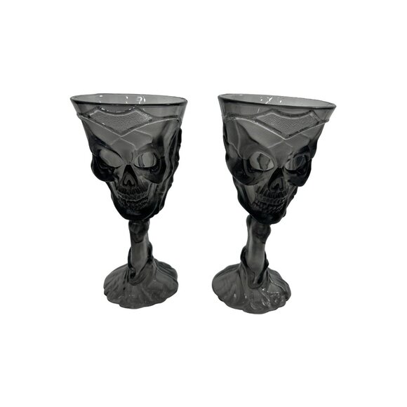 Halloween Black Skeleton Pitcher 2 Goblets Serveware Bar Dining Party Decoration - Picture 4 of 14